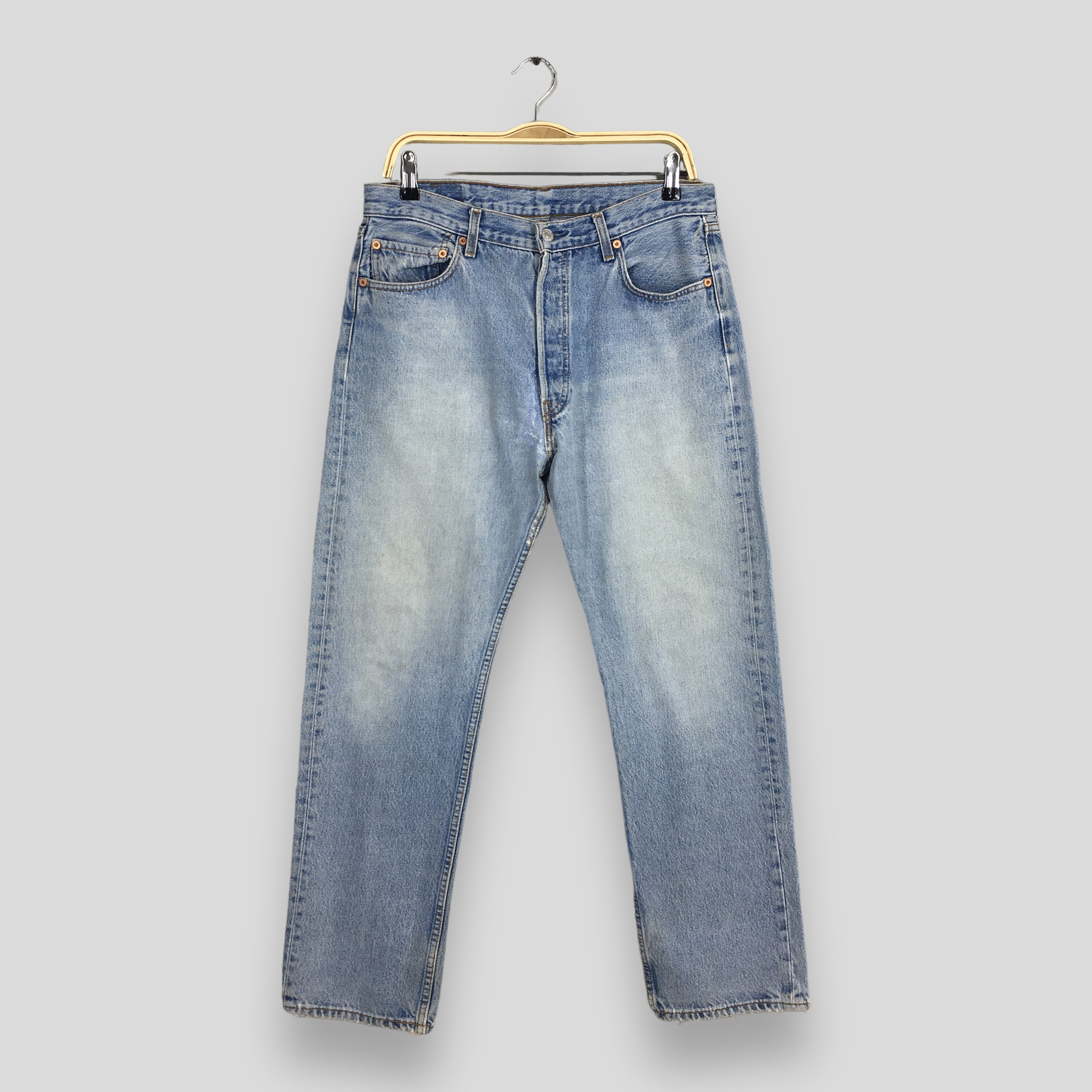 パンツ 1990s Levis 501 Hachinana 87501 Size 31x28.5 Vintage 90s Levi's 501 Faded Blue Jeans Light Wash