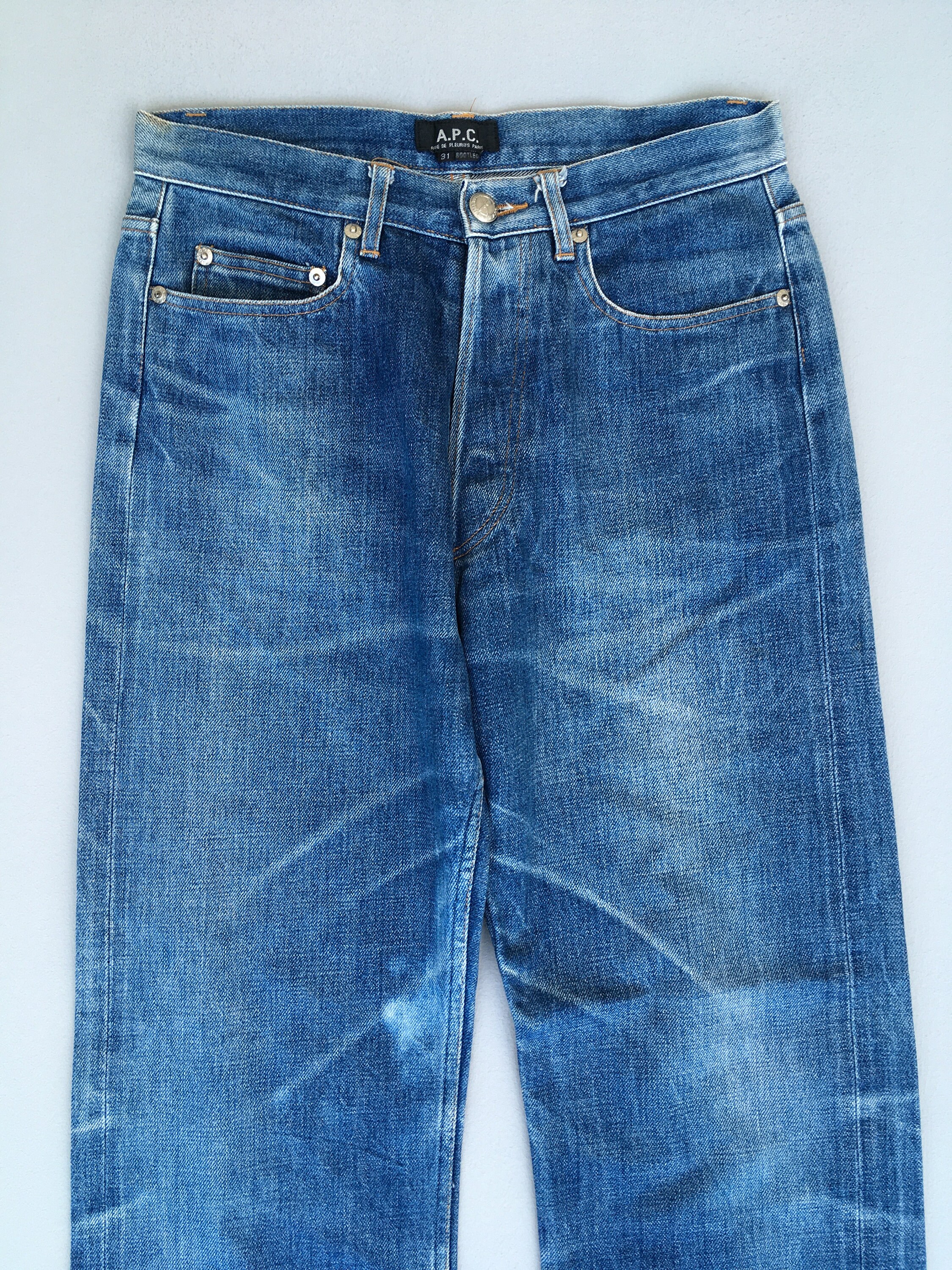 00s A.P.C fade gradation sweat FRANCE製 Size 28x27.5 Vintage APC France Indigo Blue Selvedge Jeans