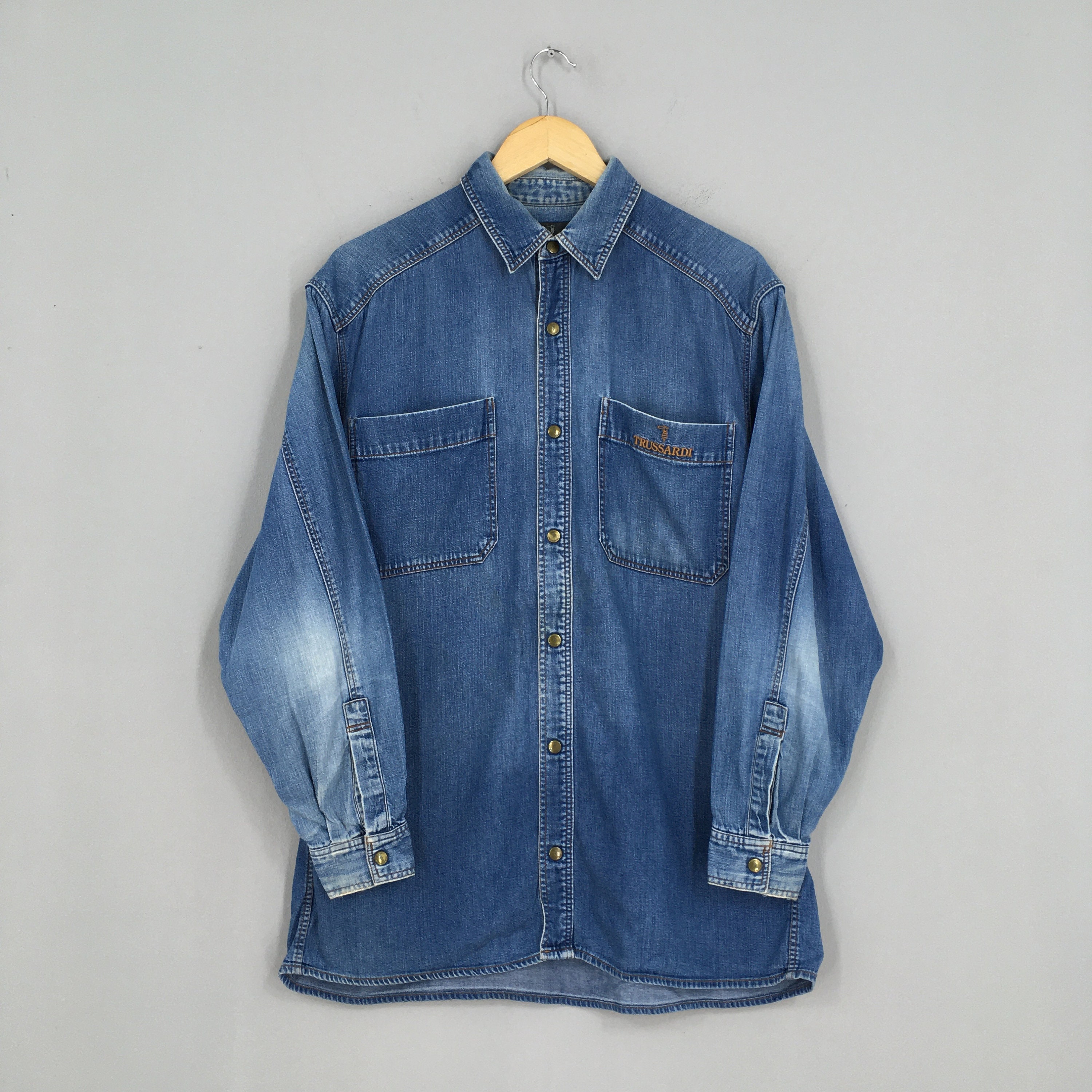 Vintage Trussardi Denim Shirt Medium 