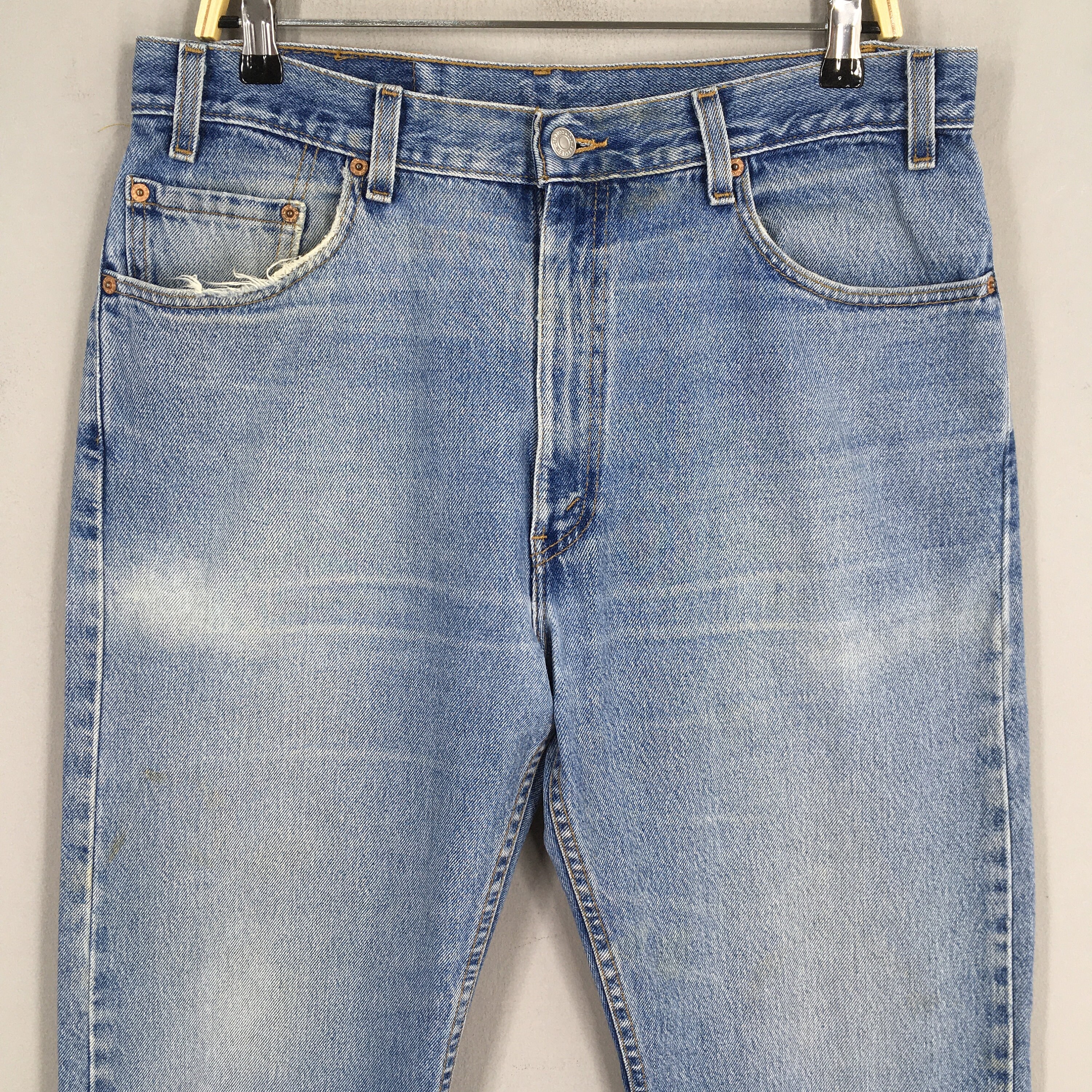 Size 33x30 Vintage Levi's 505 Light Wash Zipper Jeans 1990s Levi's