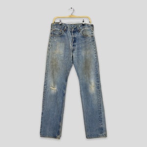 Size 32x32.5 Vintage 90a Levi&#39;s 501 Light Wash Jeans Faded 501 Jeans Levi&#39;s Slim Fit Dirty Denim Levi&#39;s Distressed 1980s Levis 501 Jeans W32