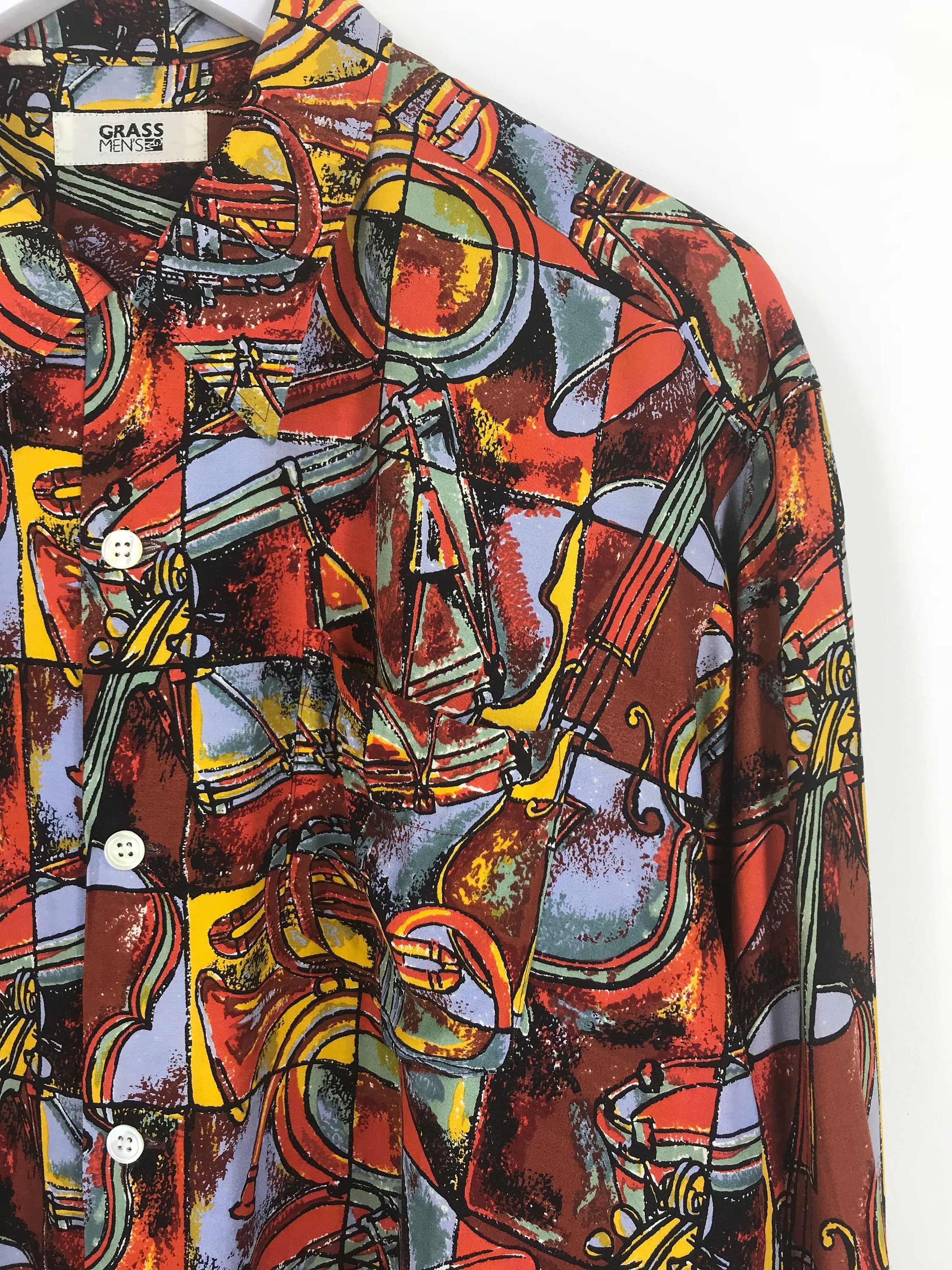 Abstract Baroque Shirt Large Vintage 90s Designer Pop Art | Etsy