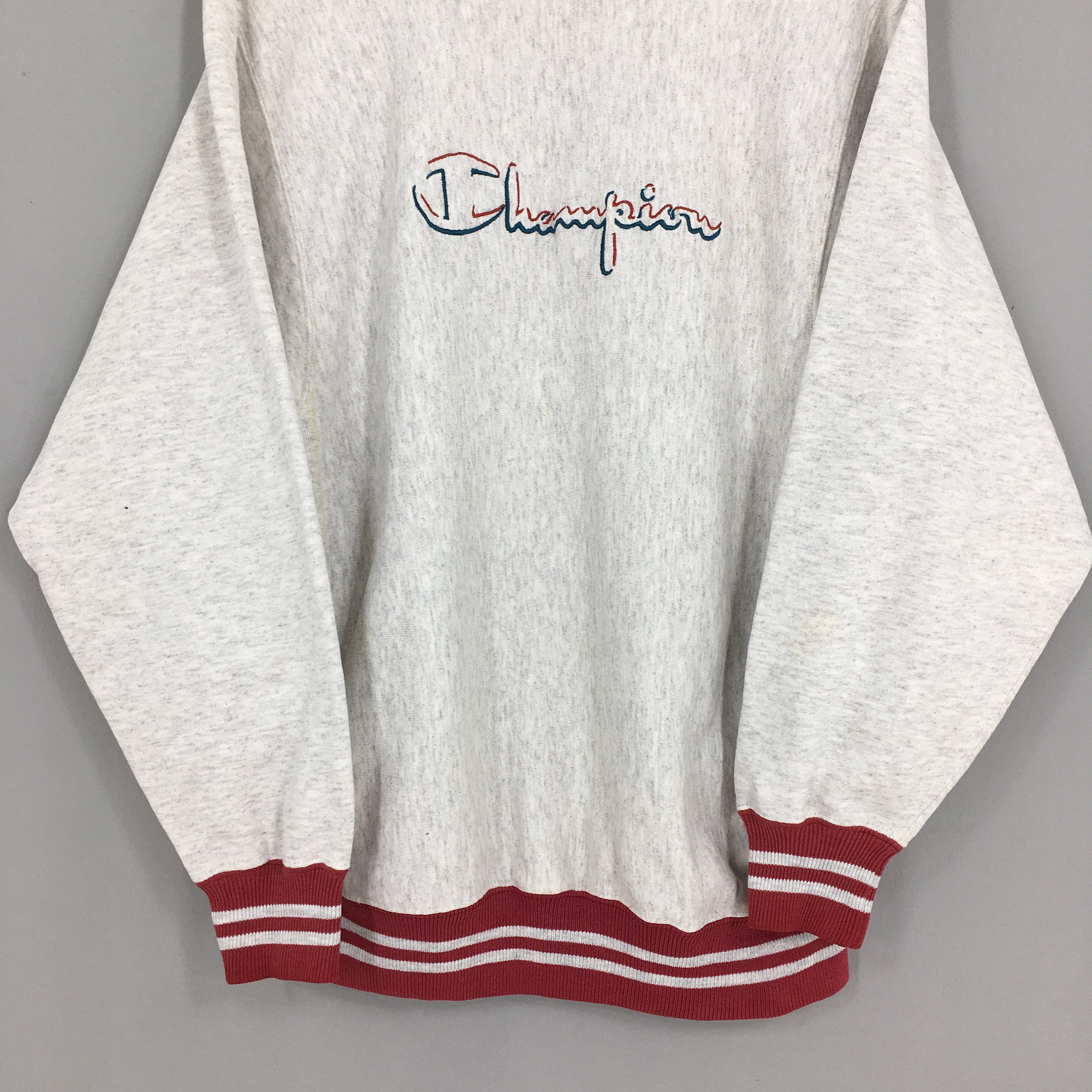 Vintage 80s Champion Script Logo Embroidery Spell Out Gray - Etsy Vintage 80s Champion Script Logo Embroidery Spell Out Gray - Etsy