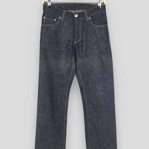 Size 28x29.5 Helmut Lang Jeans Faded Dirty Jeans Helmut Lang Blue Button Fly Jeans Helmut Lang Italy Straight Cut Leg Denim Pants W28