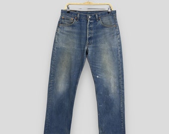 Size 32x28 Vintage 90s Levi's 517 Flared Jeans Levis Blue Bootcut