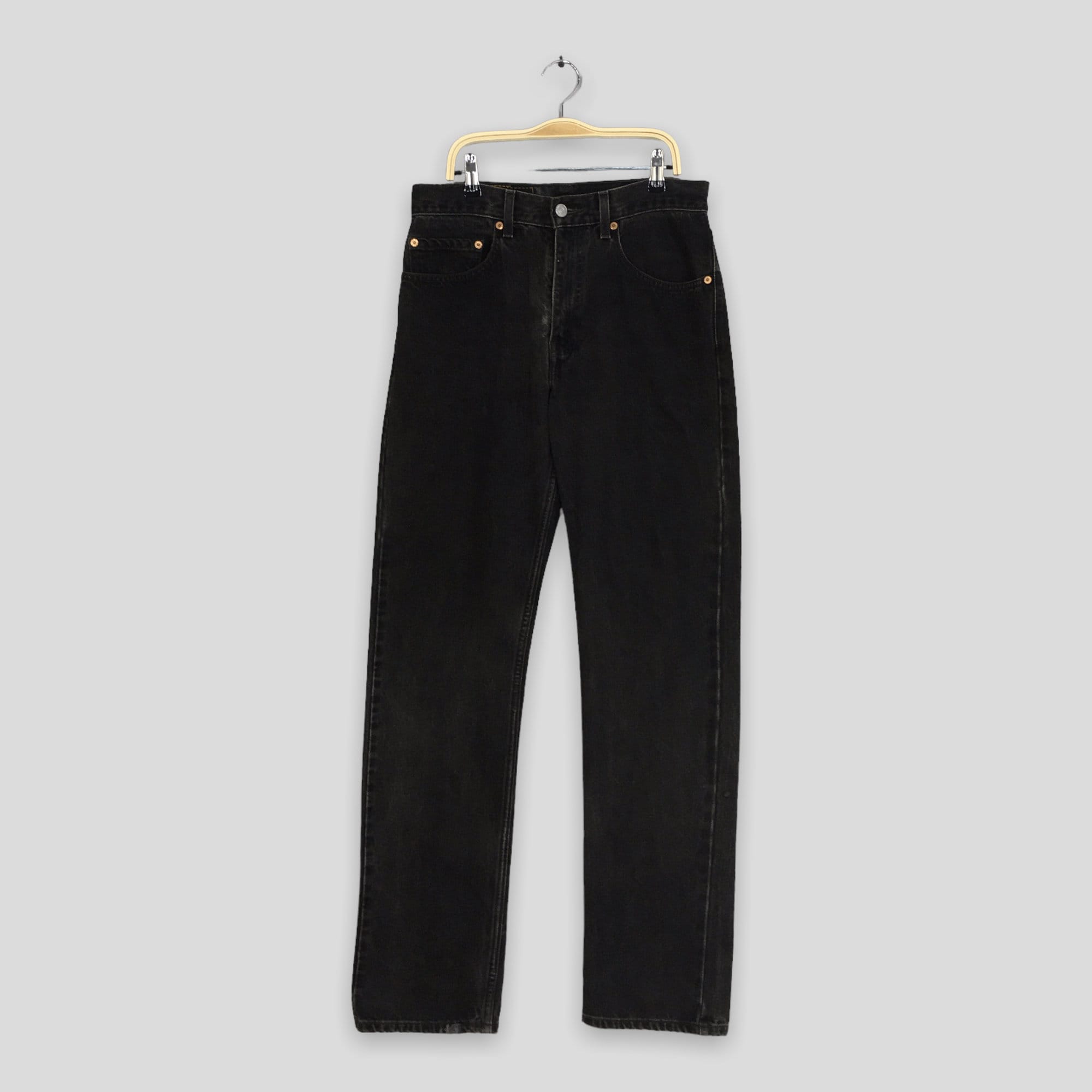 Size 29x33 Vintage Levi's 505 Faded Black Jeans High Waisted