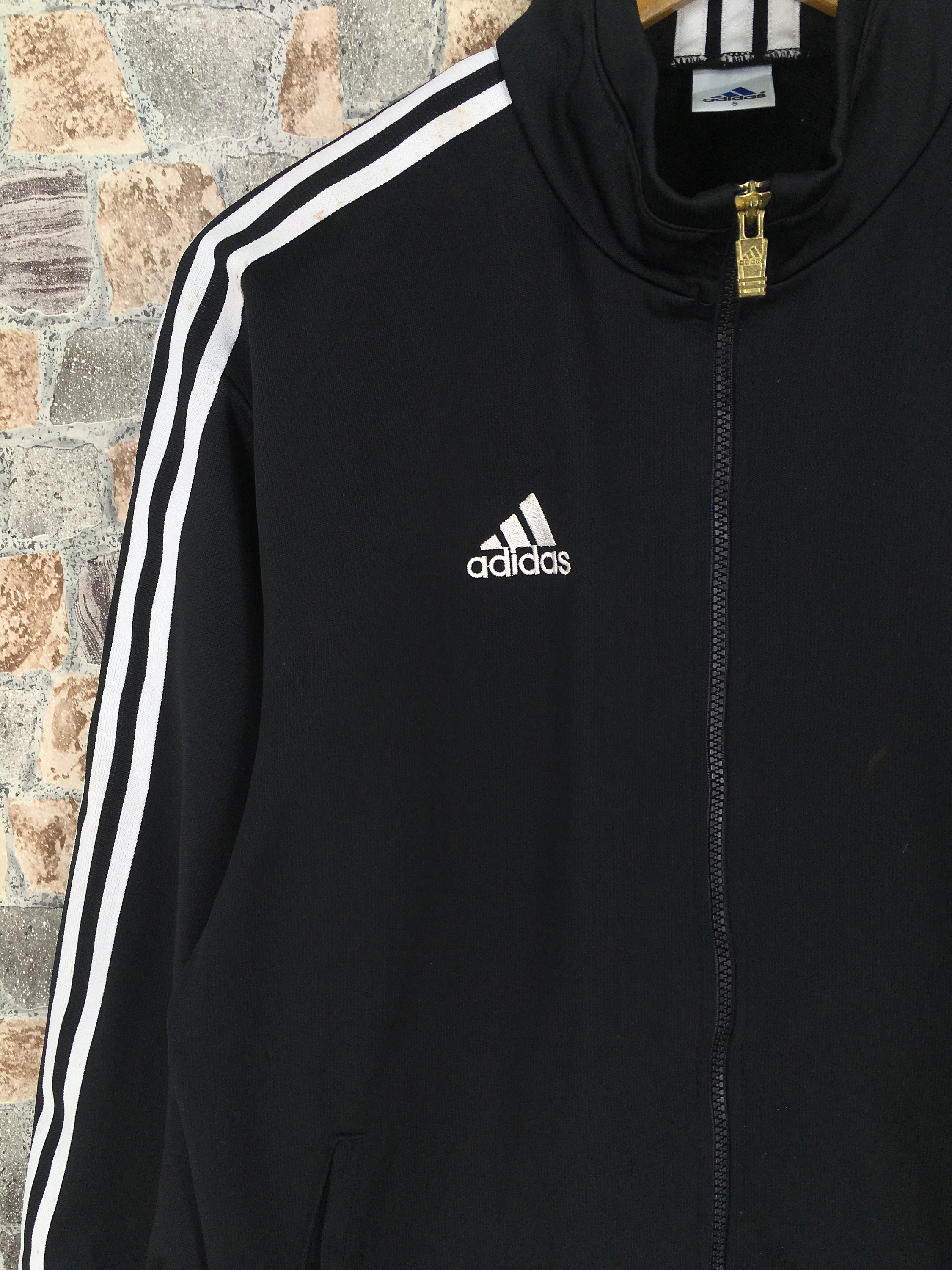 Vintage Adidas Jacket Zipper Black Small Adidas Equipment Etsy