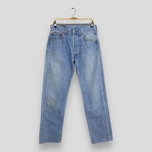 Size 30x30 Vintage 90s Levi&#39;s 501 Faded Blue Jeans Light Wash Levi&#39;s Straight Cut Jeans Levi&#39;s 501 Button Fly Denim Levi&#39;s Usa Jeans W30