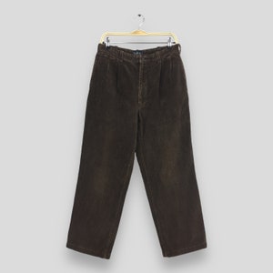 Size 30x27.5 Vintage Polo Club Brown Corduroy Pants Polo RL Baggy Loose Pant High Waist Trouser Polo Club Work Pants Casual Wear Fashion W30