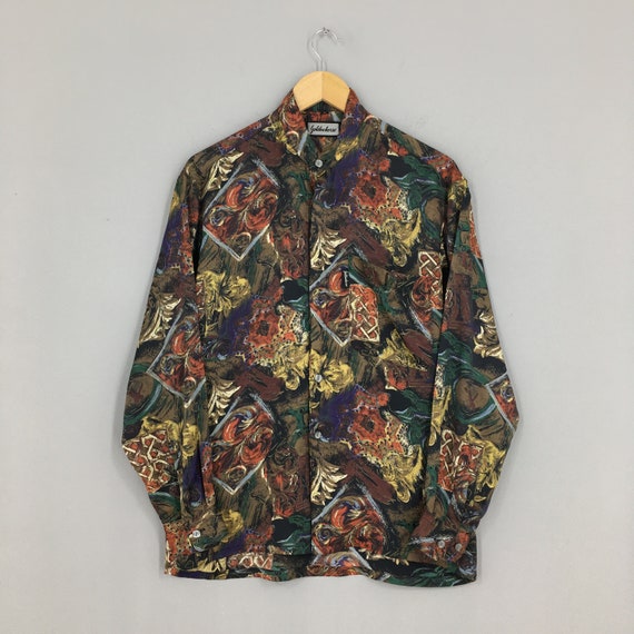 Vintage Baroque Renaissance Shirt Medium 1990s Ab… - image 1