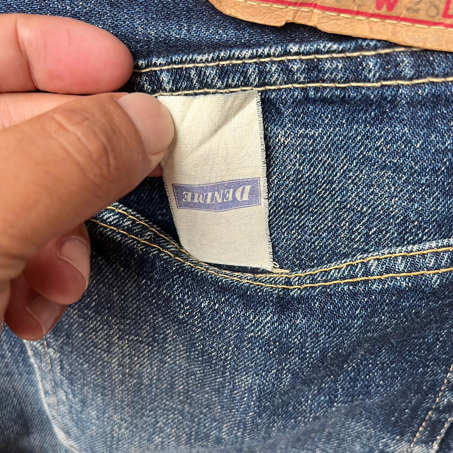 Size 27x31 Vintage 1980s Denime Japan Denim Honeycombs Faded Blue