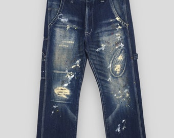【BLUER】DESTROYED GRADATION BLEACHED SHORT SLEEVE Shop Smoke Rise Laser Rip Denim Jeans JP-22503-IBL blue