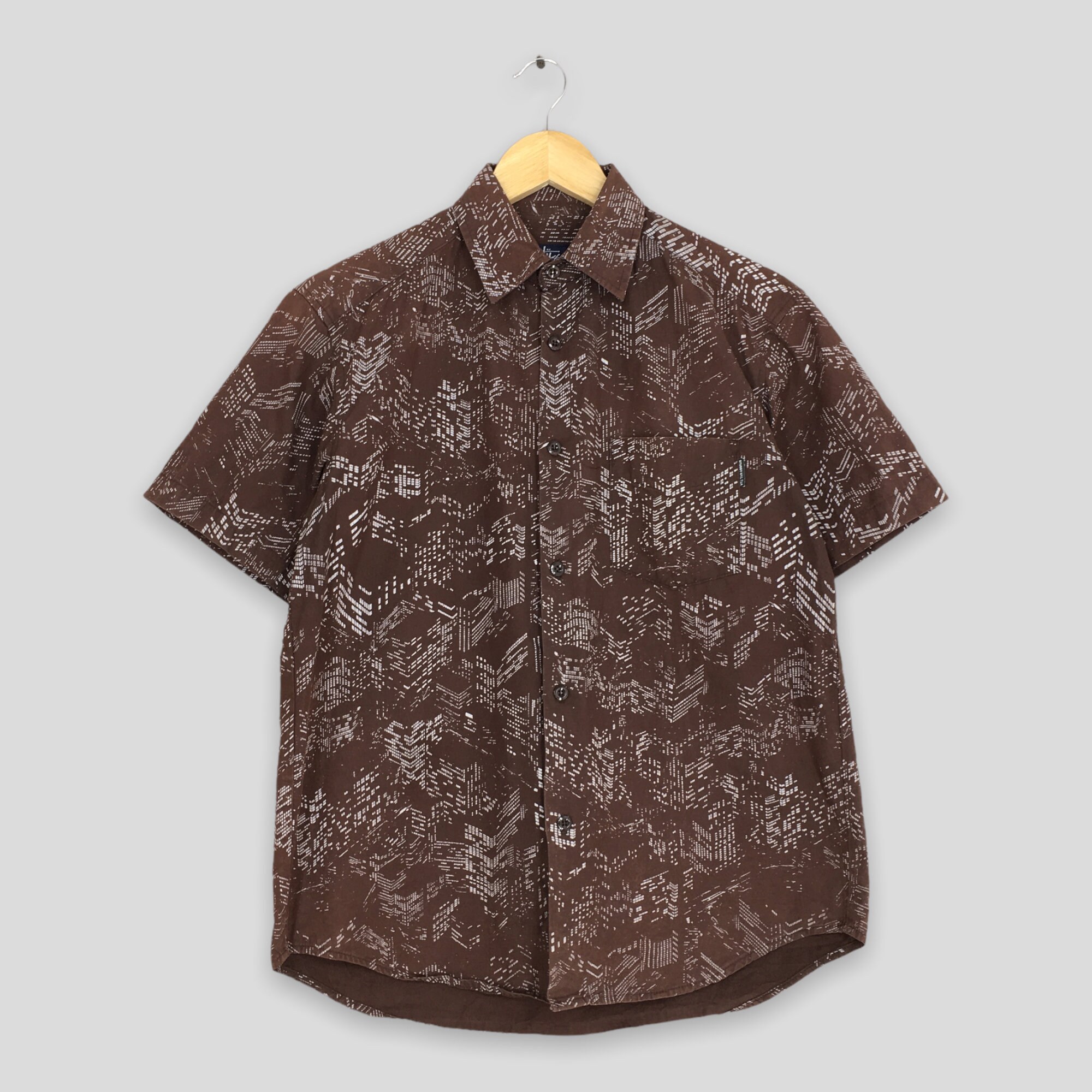 Vintage Stussy Brown Button up Shirt Small 90's Stussy Usa Vintage Stussy Brown Button up Shirt Small 90's Stussy Usa