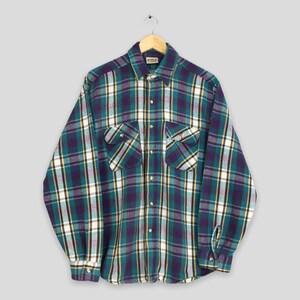 Vintage 80s Dickies Plaid Flannel Shirt - Sz M - Skater Vintage 80s Dickies Plaid Flannel Shirt - Sz M - Skater