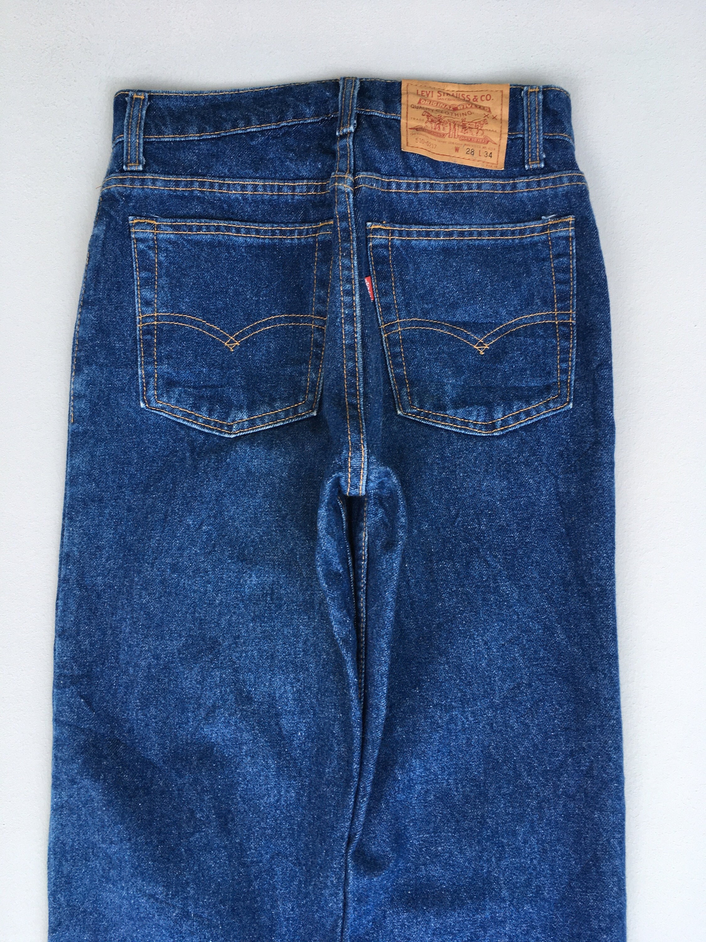 Size 26x29 Vintage 80s Levi's 510 Dark Blue Jeans Levis High Waist