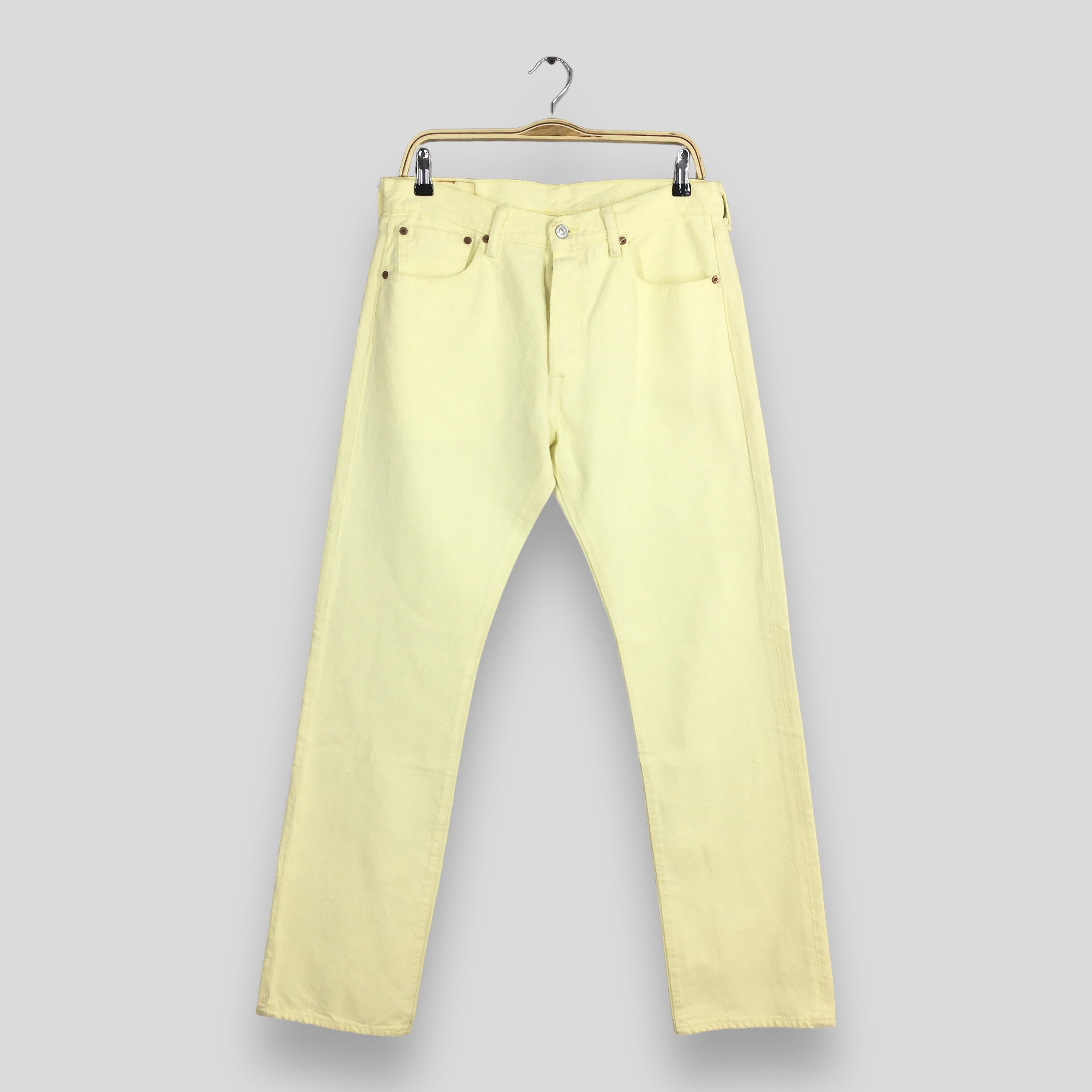 Size 32x31.5 Vintage 90s Levi's 501 Faded Yellow Jeans Levi's