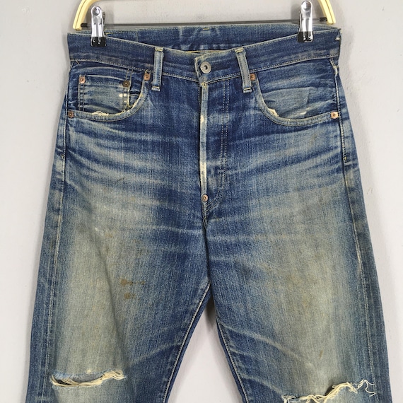 Size 30x29.5 Vintage Levi's 702 LVC Redline Selvedge Jeans Faded