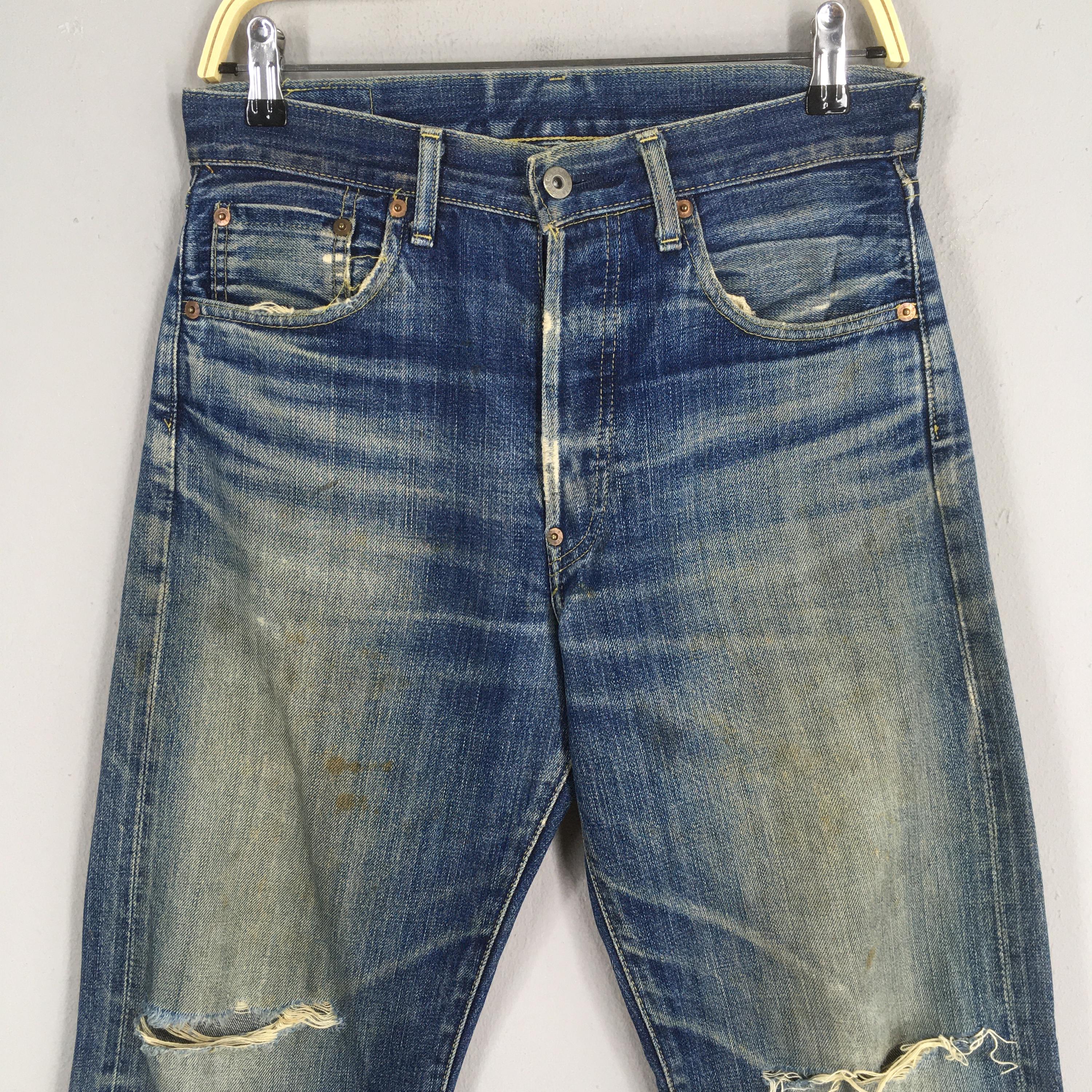Size 30x29.5 Vintage Levi's 702 LVC Redline Selvedge Jeans Faded