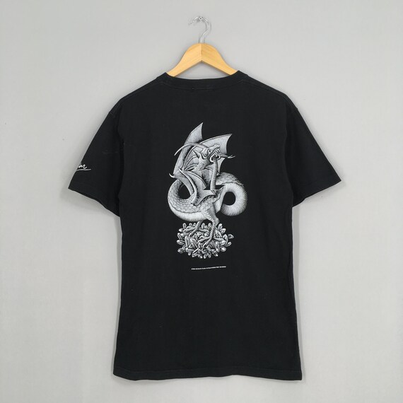 Vintage M.C Escher Dragon Snakes Art Tshirt Medium