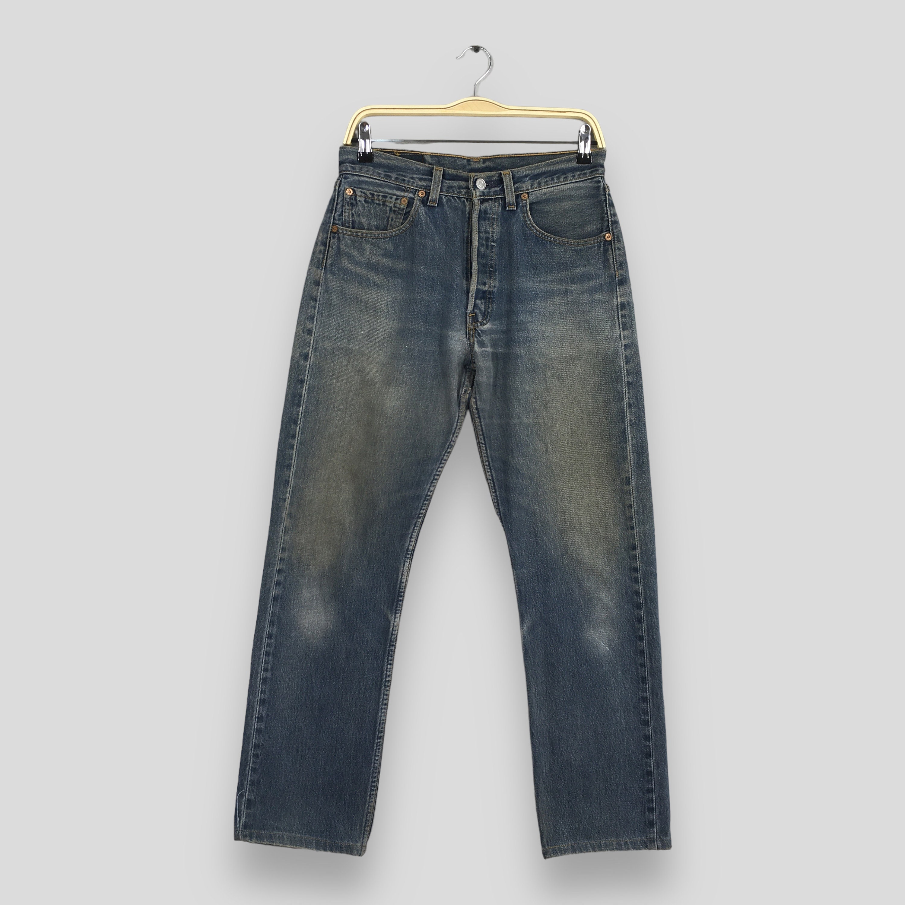 Size 29x29 Vintage 90s Levi's 501 Faded Blue Jeans Light Wash