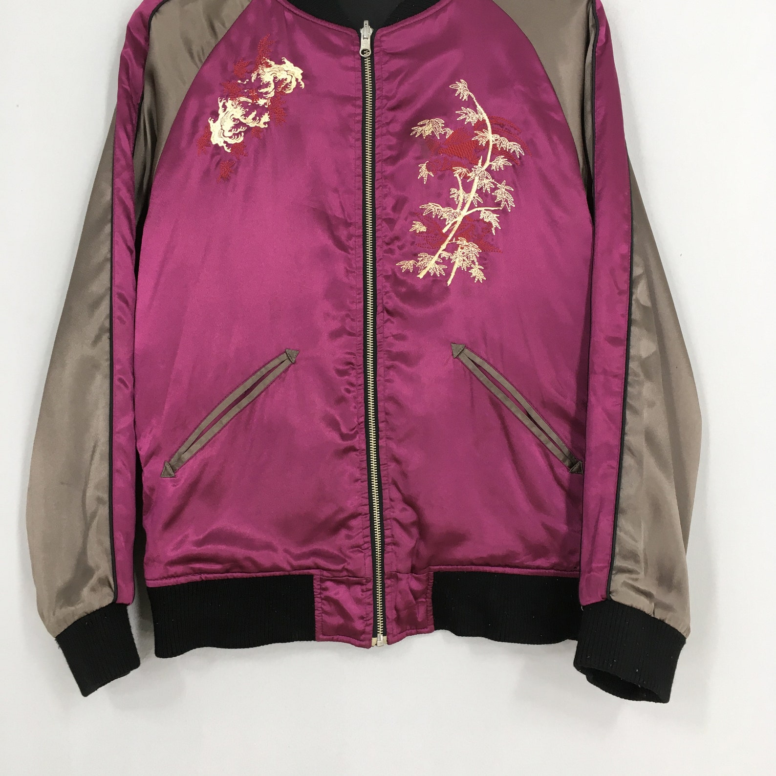 Vintage Sukajan Floral Embroidery Japan Silk Jacket Medium | Etsy
