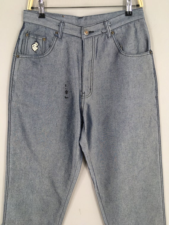 Size 29x30 Vintage 90s Roca Wear Silver Jeans Roca Wear Baggy