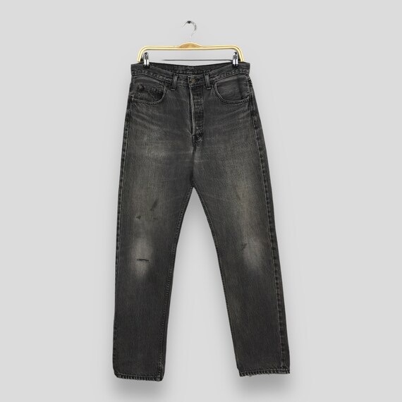 Size 31x31 Vintage 90s Levi's 501 Black Jeans Light Wash Levi's