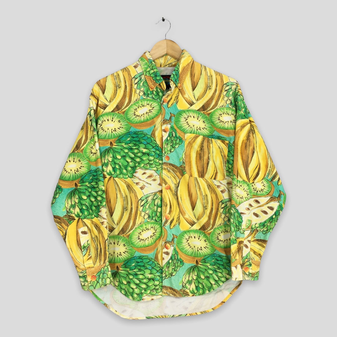 Vintage 80s Jams World Aloha Fruits Art Hawaii Shirt Small Pop Art