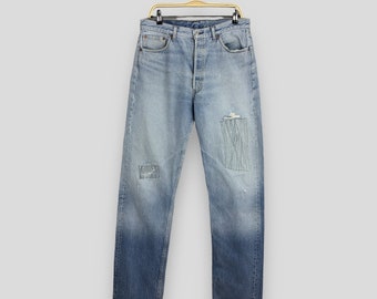 Size 32x27.5 Vintage 80s Levi's 505 Faded Blue Jeans Light Wash
