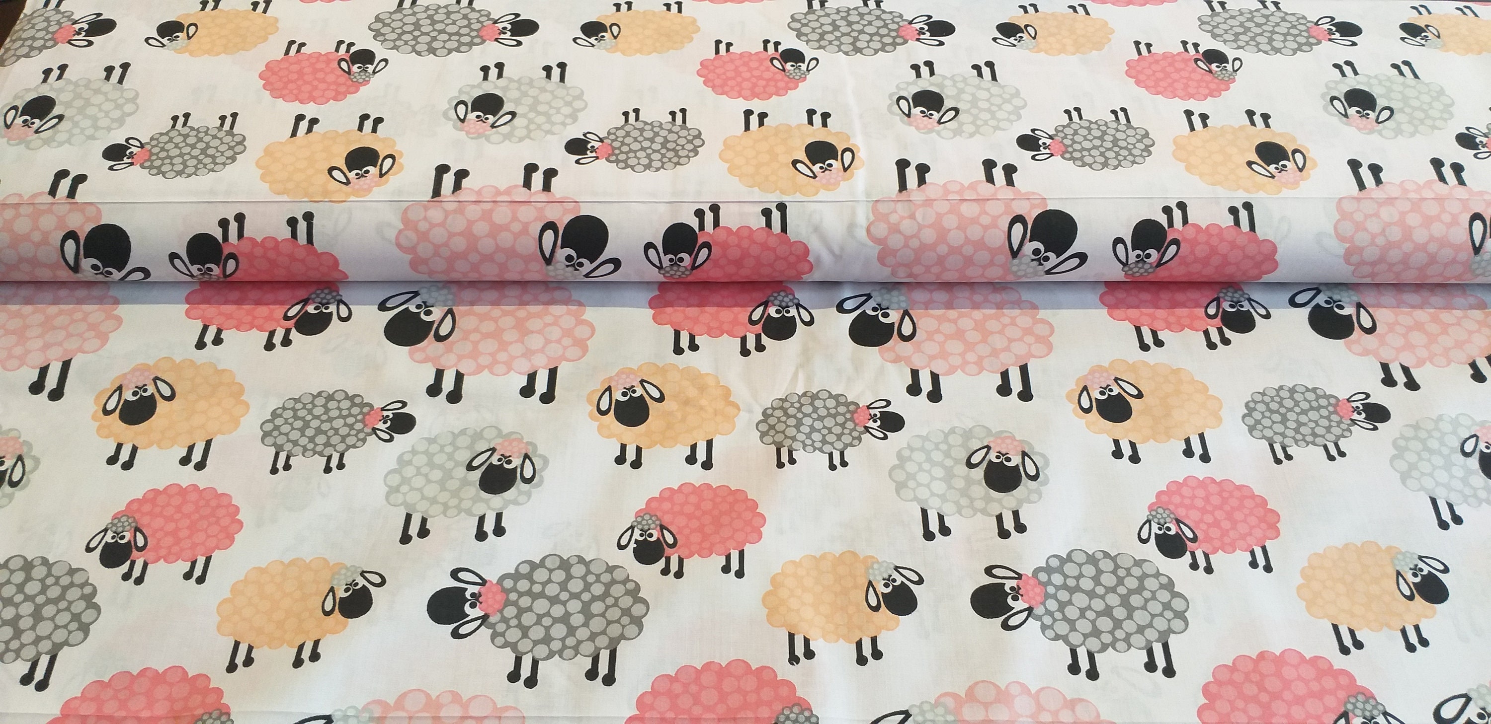 Sheep print cotton Fabric with cute sheep 100 cotton fabric Etsy