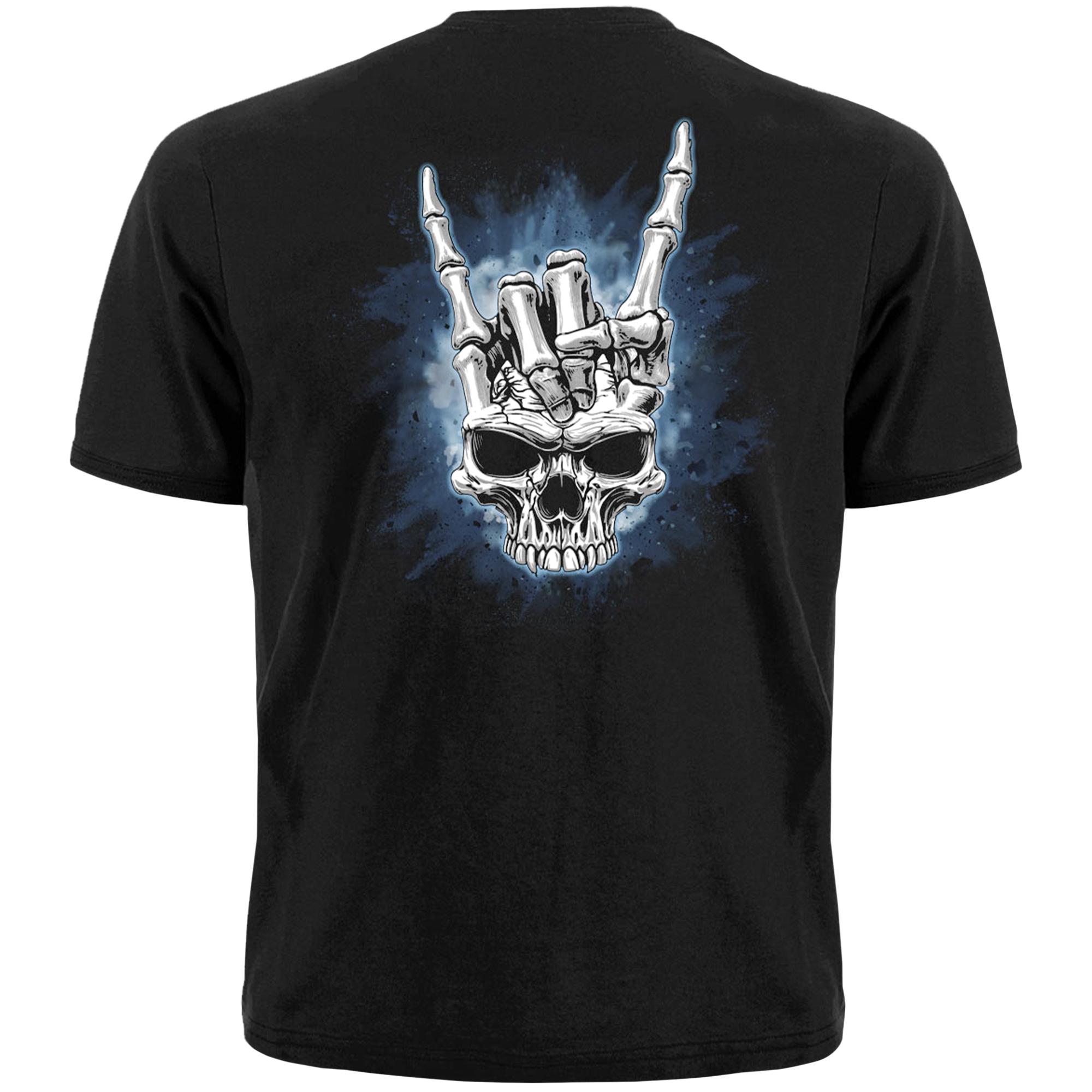 Maglietta Heavy Metal Uomo – Teschio Rock Band Biker – Gildan 5000 Cotone Pesante