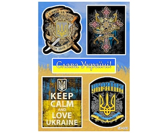 Ukrainian Pride Vinyl Sticker Pack, Trident, Flag, Glory to Ukraine