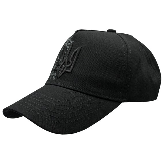 Black Patriotic Cap with Ukrainian Trident. Made in Ukraine. Baseball and Trucker cap. Mothers Star. Embroidered Ukrainian pattern.