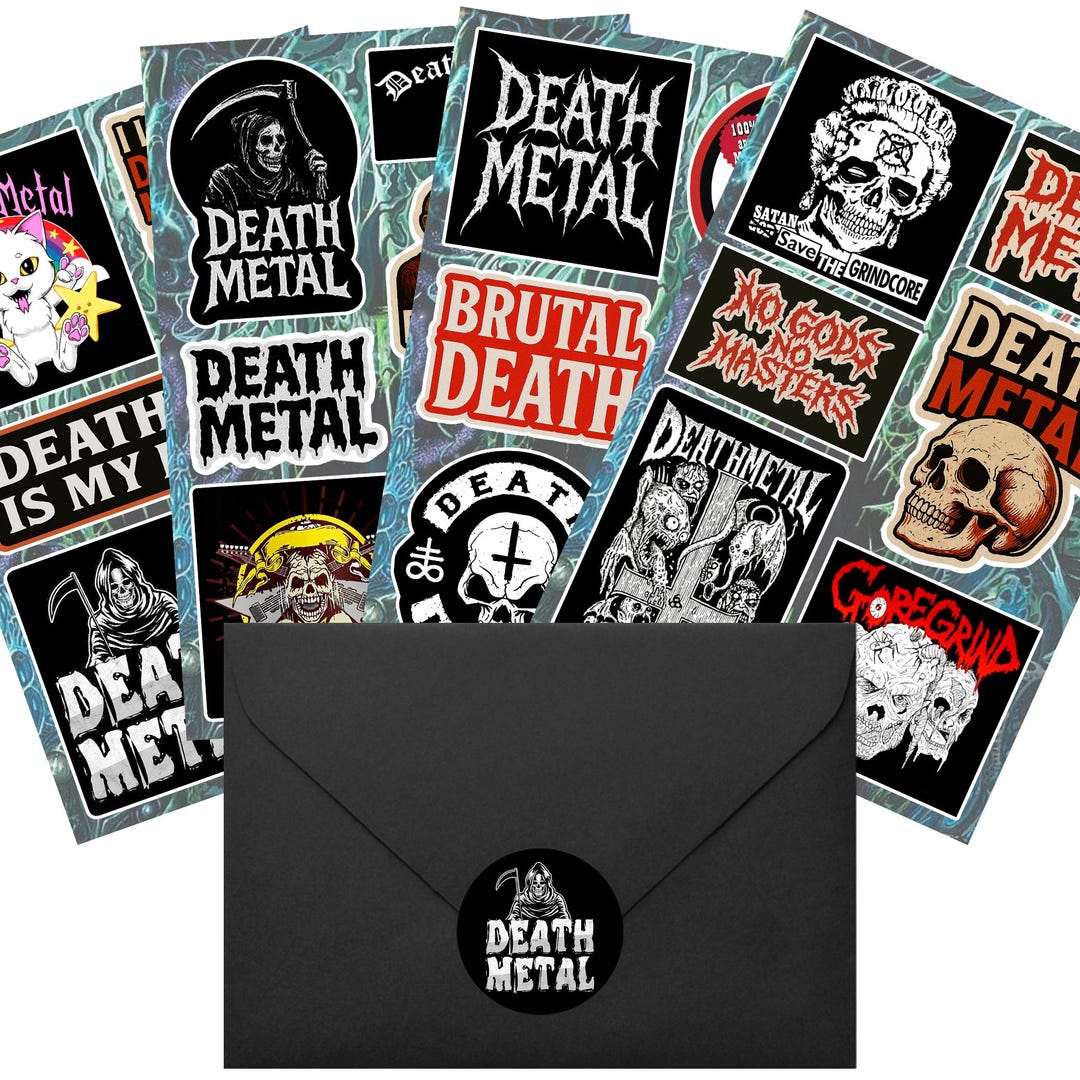 Death Metal Style Sticker Pack Gift Set. Grindcore Vinyl Stickers. - Etsy