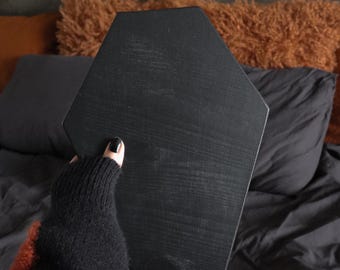 Vassoio a forma di bara in pino / Vassoio decorativo / Gotico