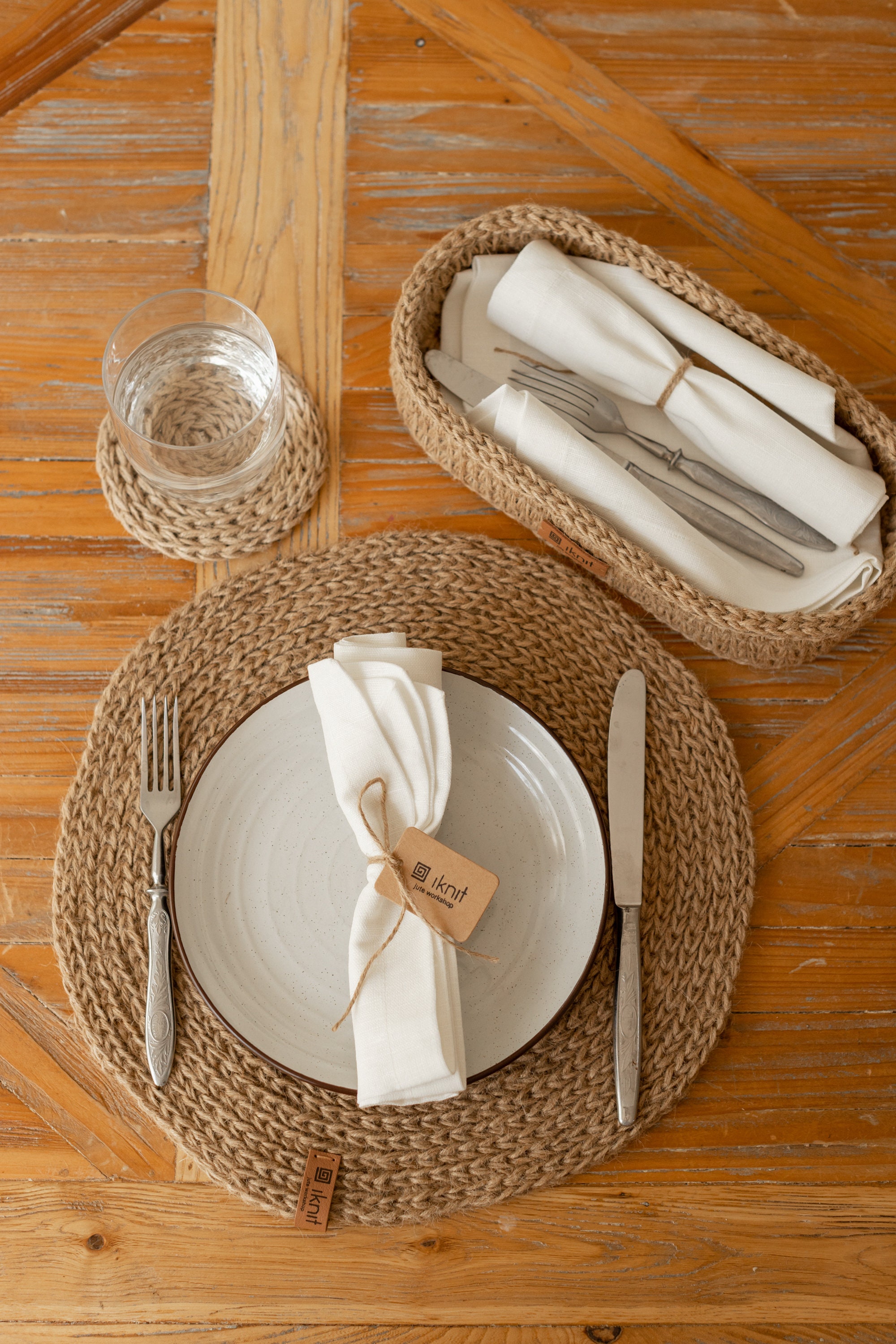 Jute Placemats Set Round Placemats Crochet Jute Rope Etsy