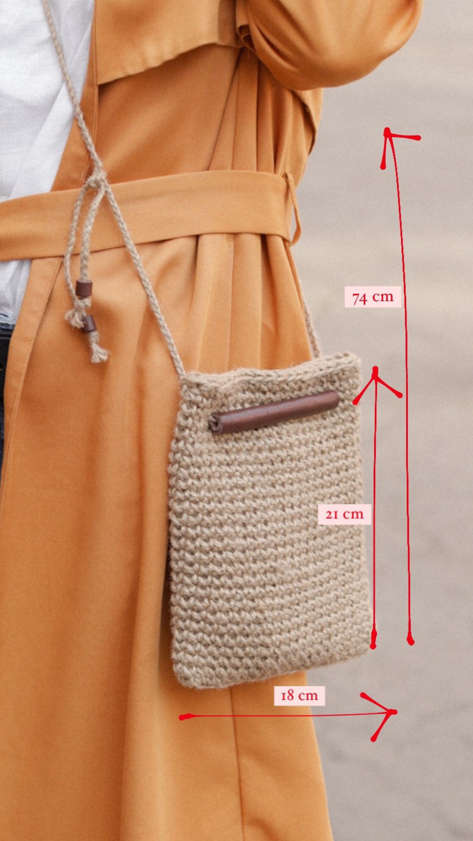 Crossbody bag. Jute Small Bag with leather detail. Jute casual Etsy