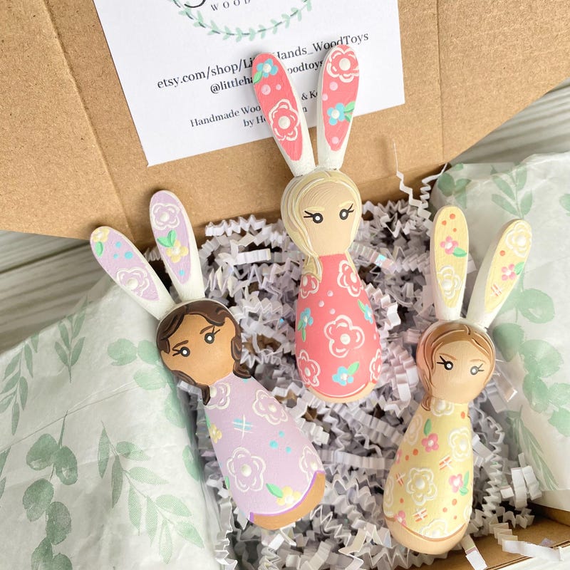 Bunny Peg Doll - Etsy