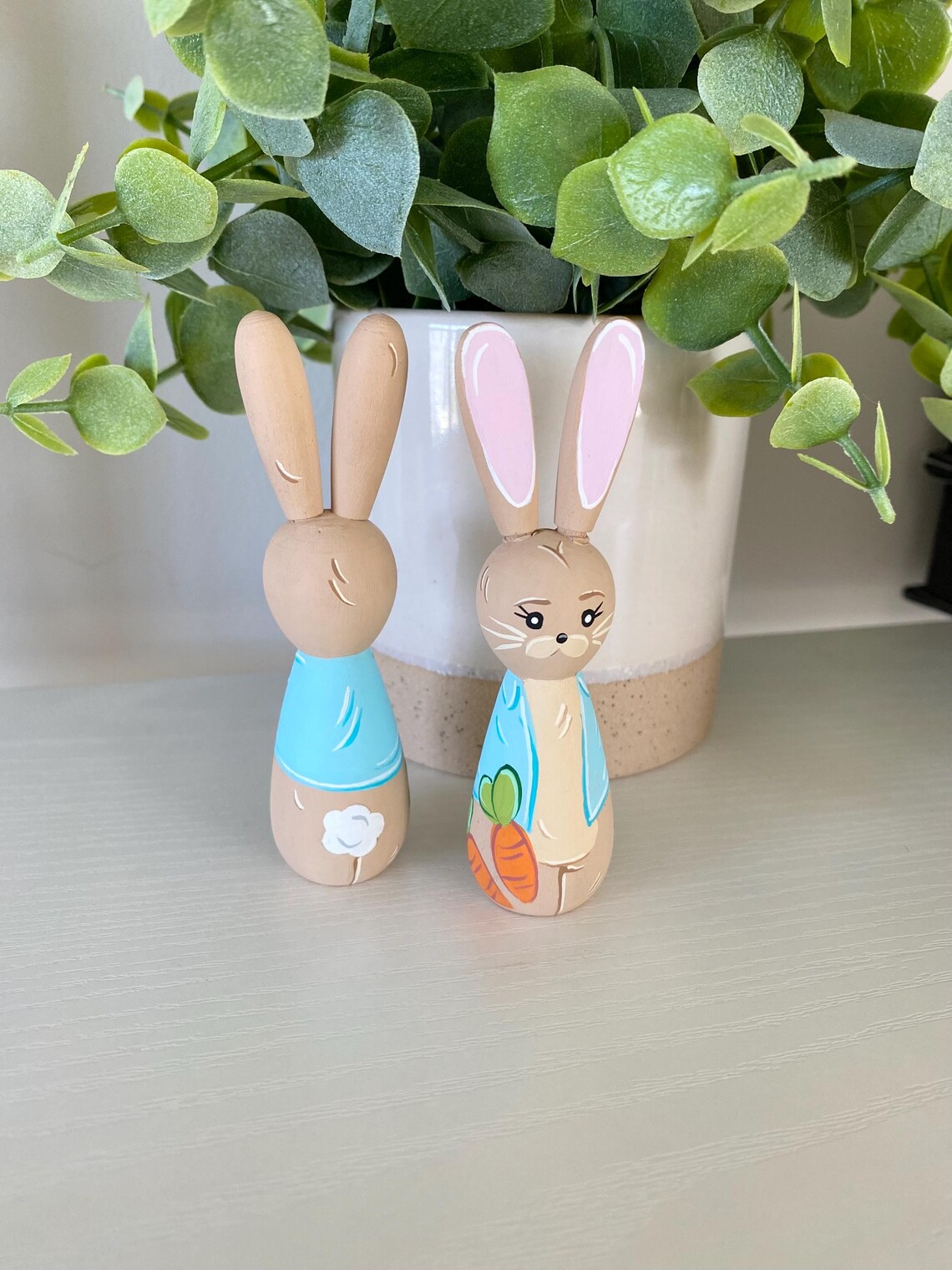 Wood Easter Bunny; Rabbit Peg Doll - Etsy
