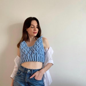 Crop-Top, Crop-Top from wool / Knitting Pattern / crop top pattern/ crop top Anleitung / Chunky Top / Frauen Top Anleitung