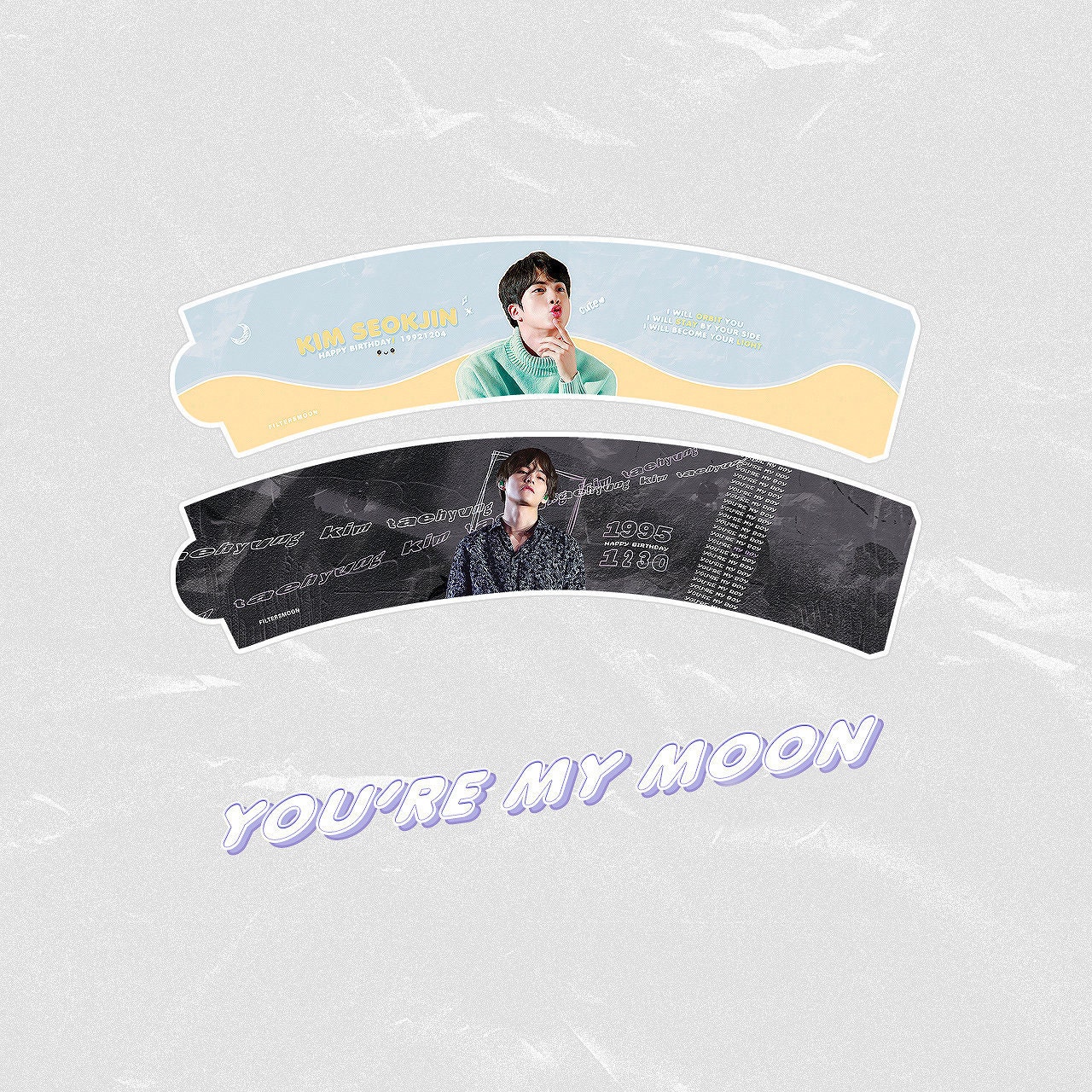 Bts Jin And Taehyung Birthday Cup Sleeves With Photocards Etsy Bts Jin And Taehyung Birthday Cup Sleeves With Photocards Etsy