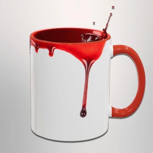 Dripping Blood Mug Horror Gifts, Gothic Vampire Mug, Halloween Gothic Drinkware, Spooky Horror Gift, Goth Mug for Horror LoversGift image 1