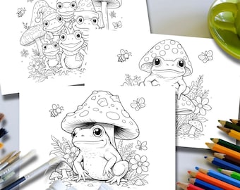 Leuke kleurplaten uit mijn bestverkochte wandkalender Frogs & Toadstool