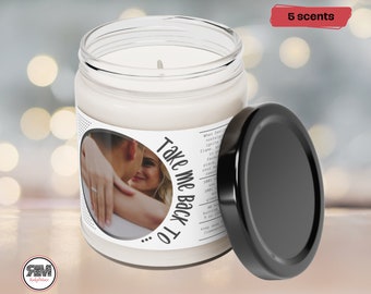 Bring Your Memories Back, Add Your Own Images Personalized Scented Soy Candle Availabe in 5 Scents Gift Idea