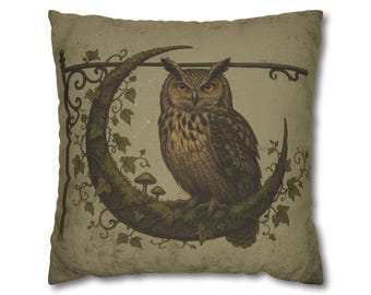 Gothic Night Owl Pillow Cover