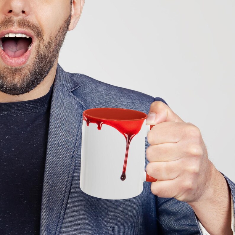 Dripping Blood Mug Horror Gifts, Gothic Vampire Mug, Halloween Gothic Drinkware, Spooky Horror Gift, Goth Mug for Horror LoversGift image 5