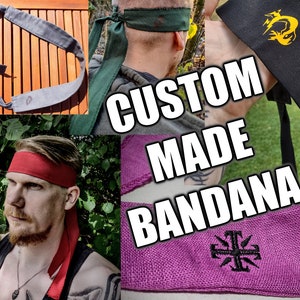 Custom-Made Snake Big Boss Infinity Bandana &gt; You Choose Fabric, Color, Size & Print - MGS Metal Gear Solid - Cosplay Merchandising Replica