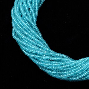 Natural Sky Blue Apatite 4mm-4.5mm Faceted Rondelle Beads ~ AAA+ Sea Blue Apatite Semi Precious Gemstone Loose Rondelle Beads ~ 13&quot; Strand