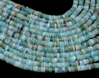 Opale péruvienne 5mm-6mm lisse Heishi ~ entretoise ~ perles de rondelle de pneu, perles de disque de pierres précieuses semi-précieuses naturelles d'opale péruvienne, brin de 16 pouces