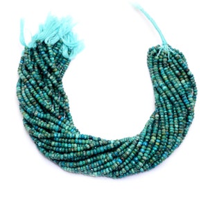 Natural Chrysocolla 4mm-5mm Faceted Rondelle Beads ~ Chrysocolla Semi Precious Gemstone Loose Rondelle Beads For Jewelry ~ 13&quot; Strand